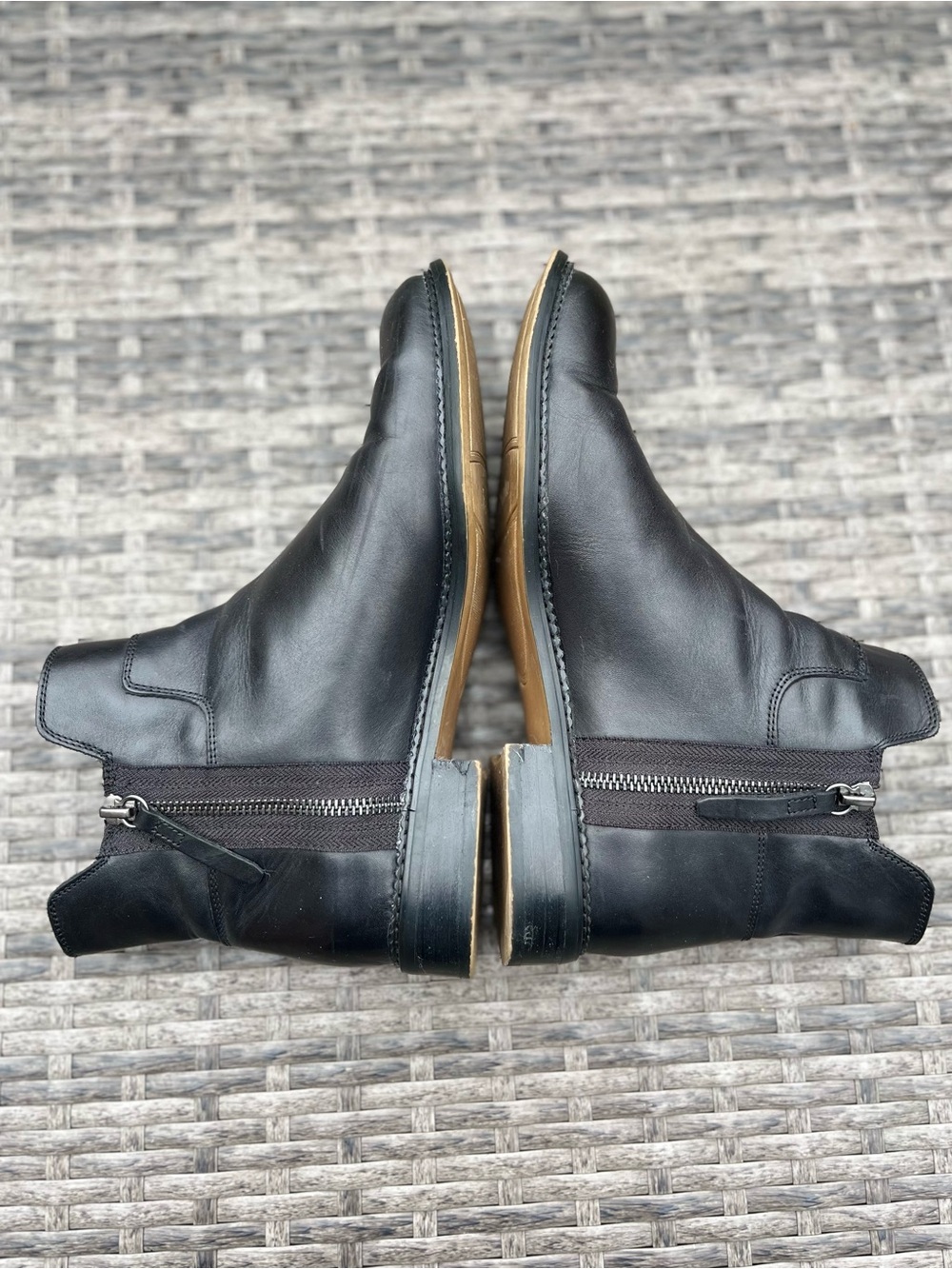 Franco Sarto Black Leather Double-Zip Ankle Booties - Picture 7 of 9